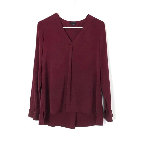 Theory Tops - Theory Light Weight Burgundy Blouse